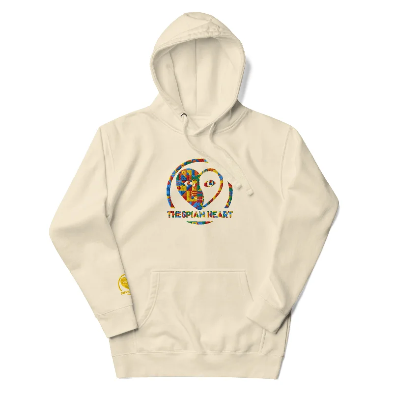 Thespian Heart Logo - Colorful Embroidered Premium Unisex Hoodie Soft Sweatshirts with Logo