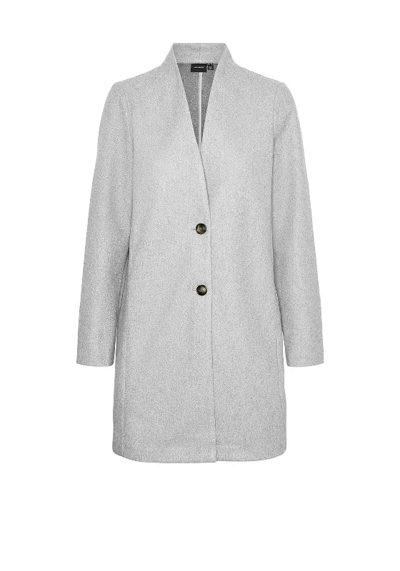 Vero Moda Dafnemalene Coat, Light Grey Women's packable jackets