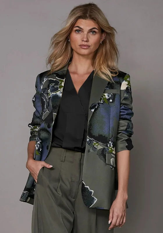 Nu Denmark Yoko Floral Print Blazer, Green Women's Columbia jackets