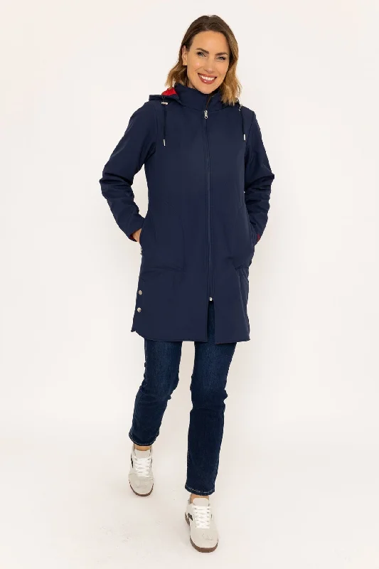 Hooded Soft Shell Rain Jacket in Navy Women's Patagonia jackets