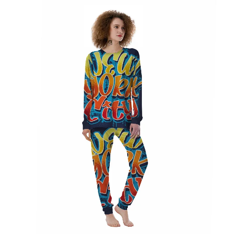 Graffiti NYC Print Women's Pajamas Zara pajama sets