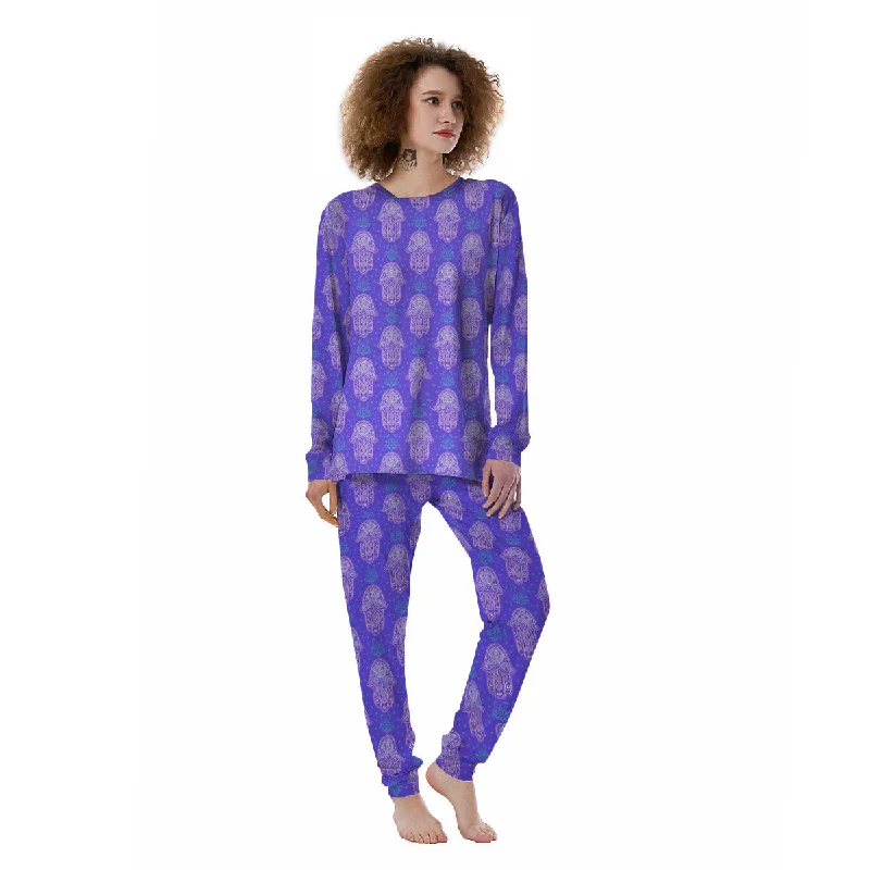 Hamsa Indian Print Pattern Women's Pajamas Couple pajama sets