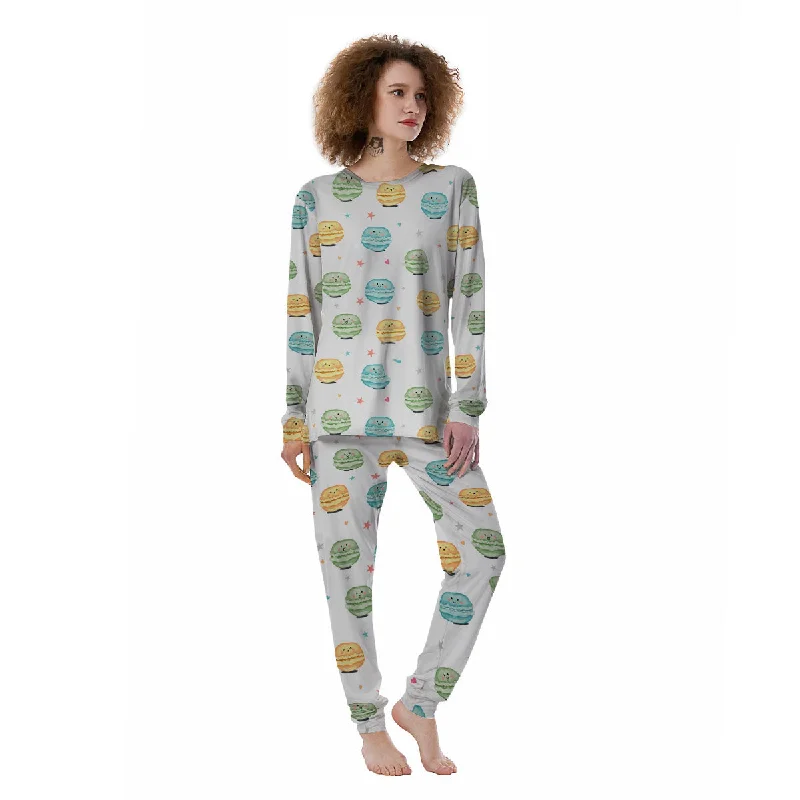 Happy Macarons Print Pattern Women's Pajamas Best pajama sets for relaxing weekends