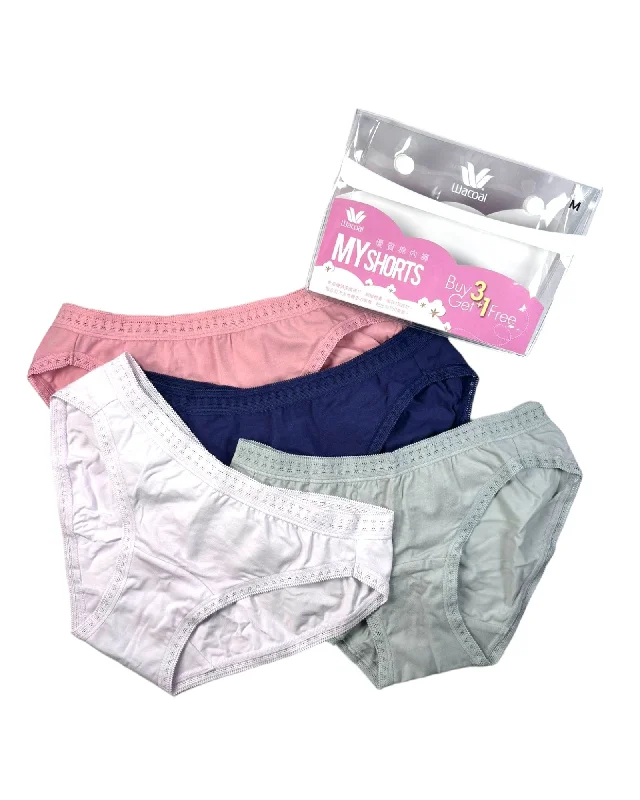 Wacoal 9013WS MY Shorts Cotton Panty (1 pack 4 pcs 4 colours) Fall pajama sets