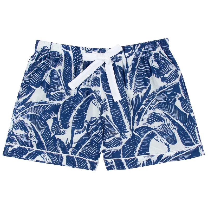 Women's Martinique® Blue Banana Leaf Boxer Shorts Softest pajama sets