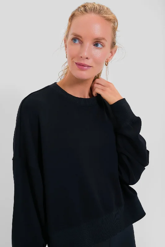 Black Cropped Oliver Pullover Water-resistant sweaters