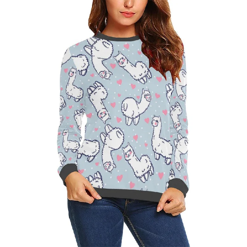 Llama Pattern Print Women's Sweatshirt Oversized sweaters