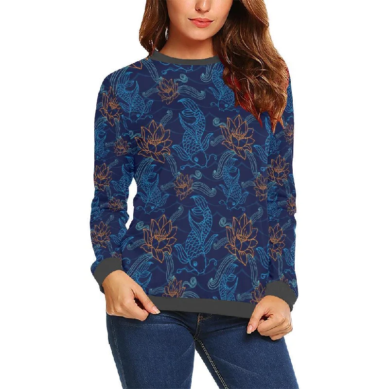 Print Pattern Koi Fish Women's Sweatshirt Party sweaters