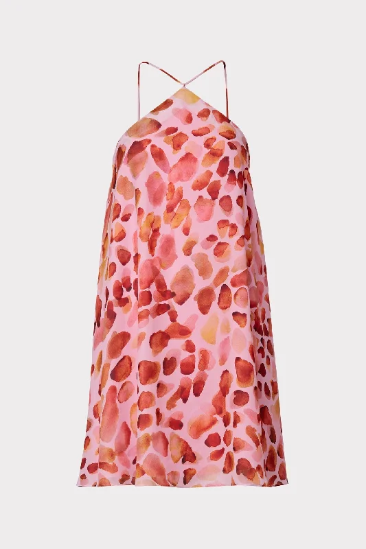 Billie Watercolor Leopard Halter Dress Boohoo mini dresses