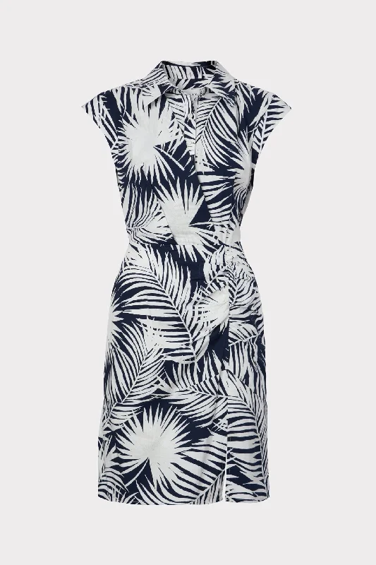 Maxwell Palm Print Poplin Dress Vintage mini dresses