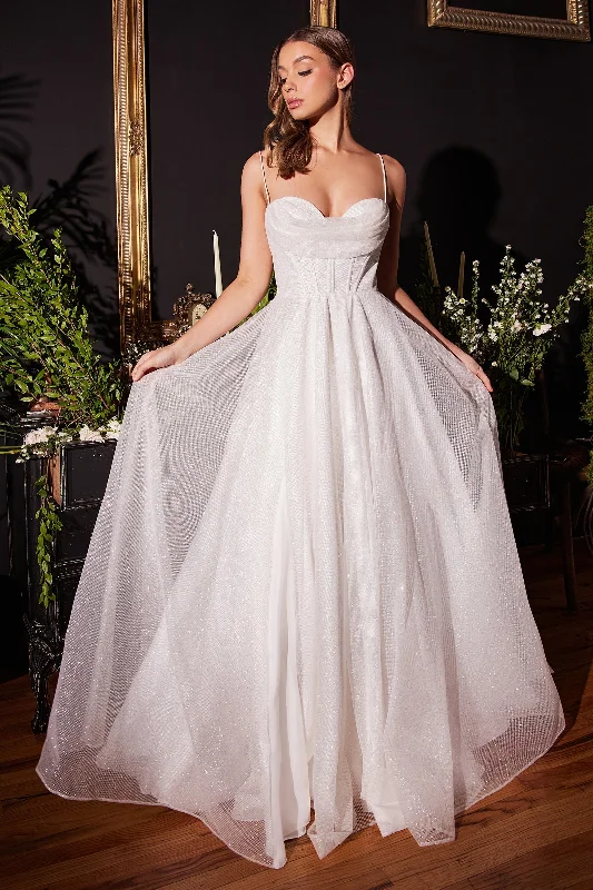 Cinderella Divine's Enchanting Shimmering Gown for Unforgettable Occasions (CD253W) Beaded Bridal Gown