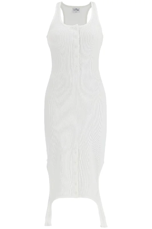 Pleat Dress With Midi Length  - White Clubbing midi dresses