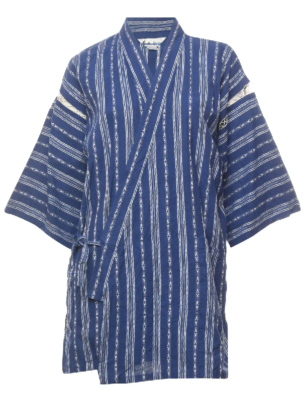 Blue Midi Length Kimono - L Cocktail midi dresses