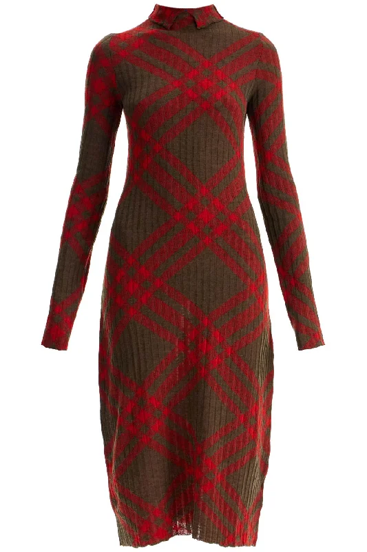 BURBERRY ered wool blend midi dress Stretchy midi dresses