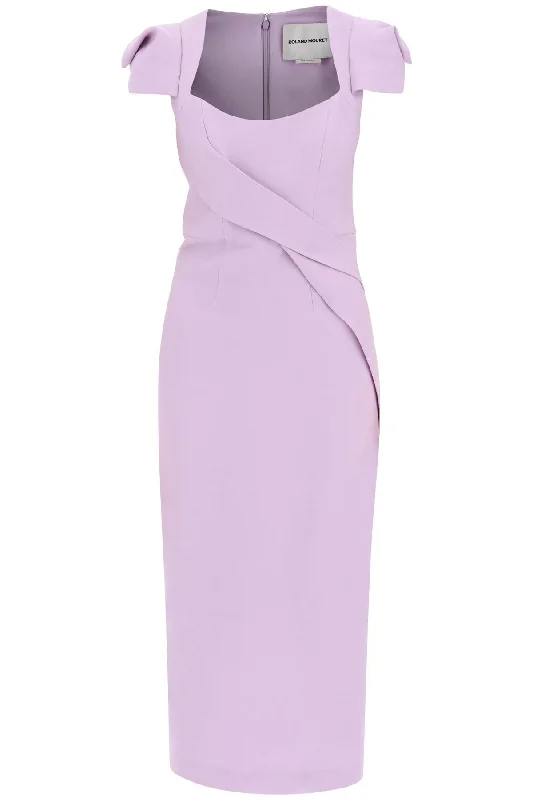 ROLAND MOURET midi dress with draped detailing Winter midi dresses