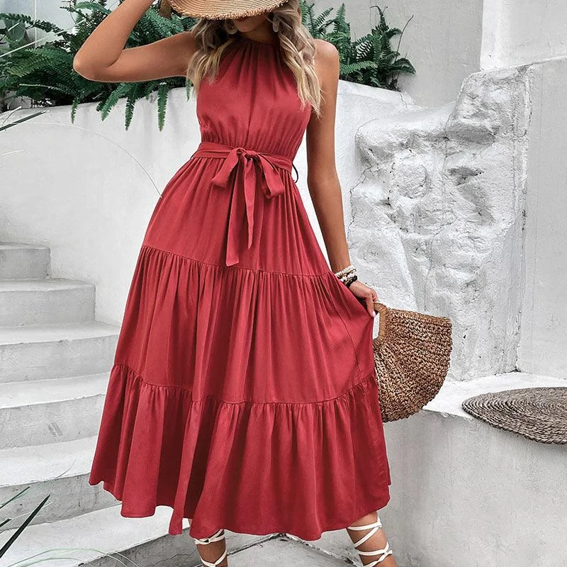 Grecian Tiered Midi Dress Trendy midi dresses under $50