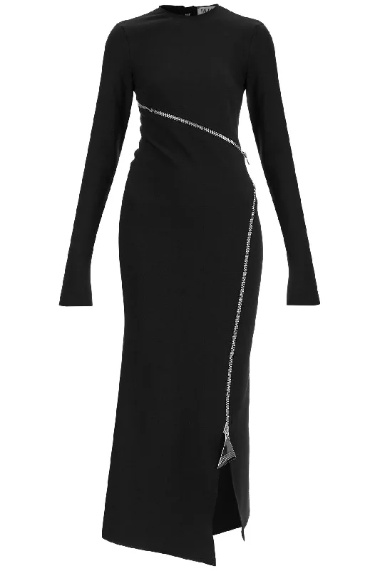 THE ATTICO twisted zip midi dress with Halter midi dresses