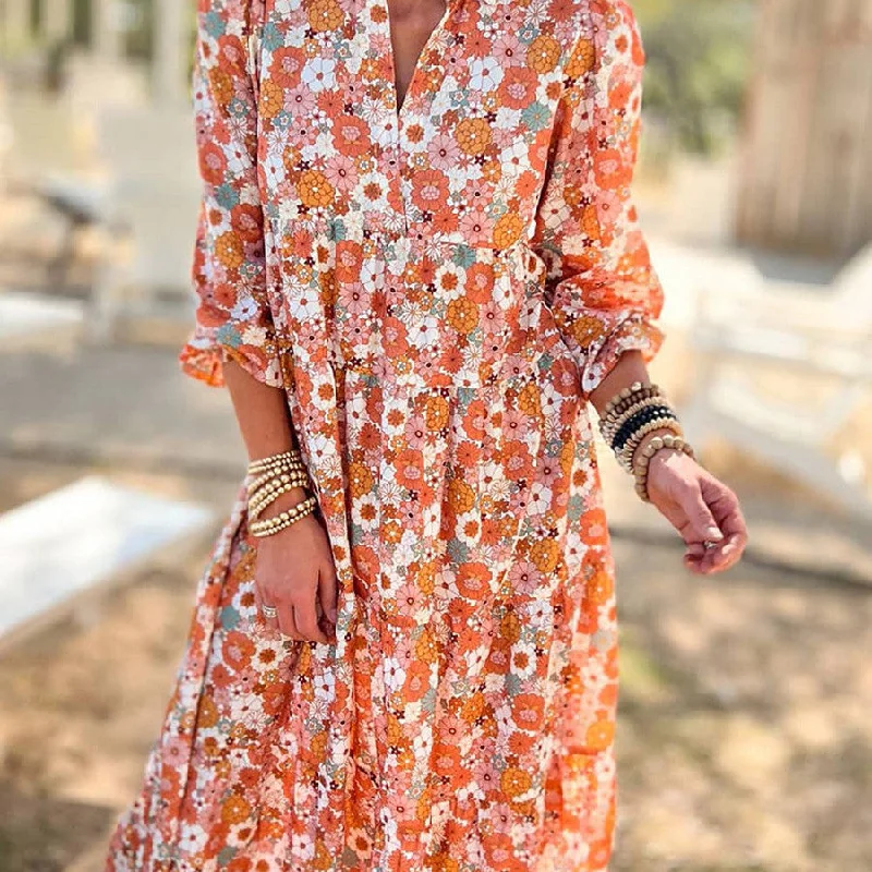 Women's Printed Style Dress Summer floral dresses