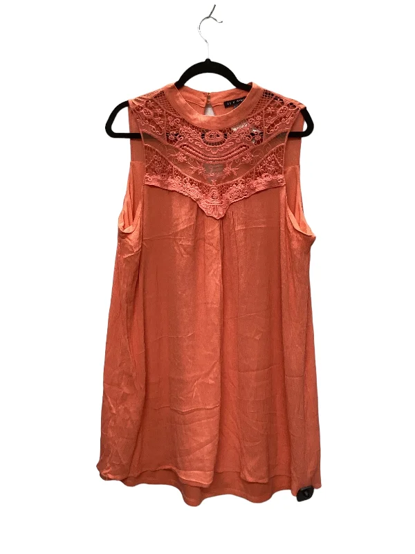 Orange Dress Casual Short As U Wish, Size 2x Lace Detail Mini Skirt