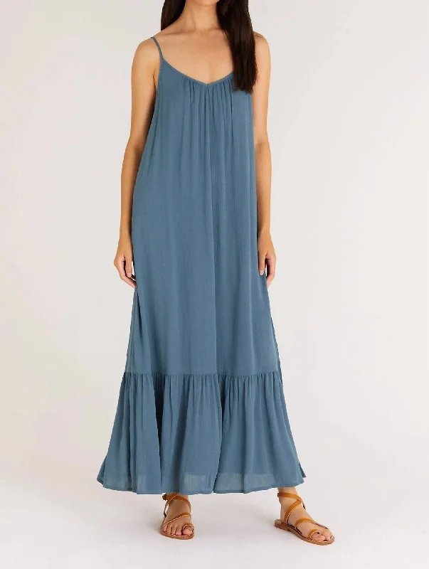 Rocco Maxi Dress In Caribbean Blue High-Waisted Maxi Skirt