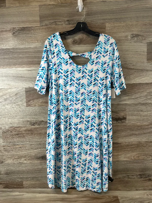 Dress Casual Midi By Fresh Produce In Blue & White, Size: Large Midi Skirt Dress