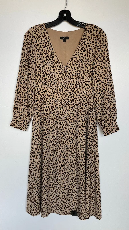 Dress Casual Midi By J. Crew In Animal Print, Size: 2 Stylish Pleated Skirt