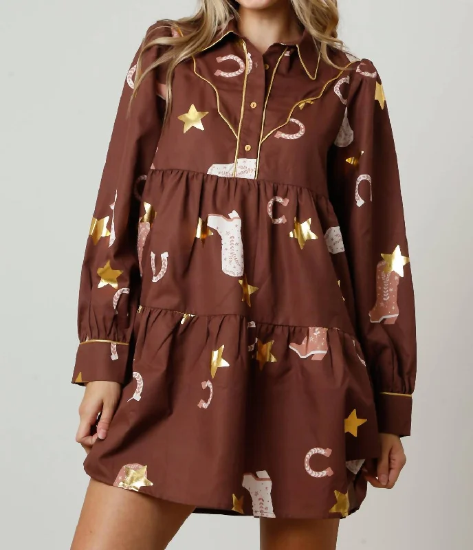 Boots And Shoes Dress In Brown Festival unclassified dresses