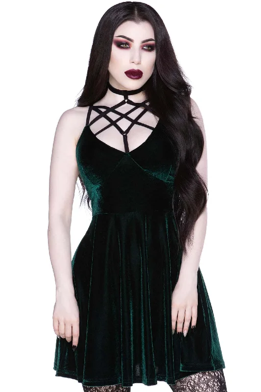 Magica Skater Dress [EMERALD] - Resurrect Trendy unclassified dresses