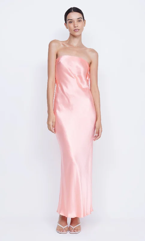 MOON DANCE STRAPLESS DRESS - CORAL Striped unclassified dresses