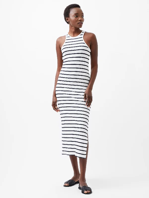 Tommy Rib Stripe Racer Back Dress Long unclassified dresses