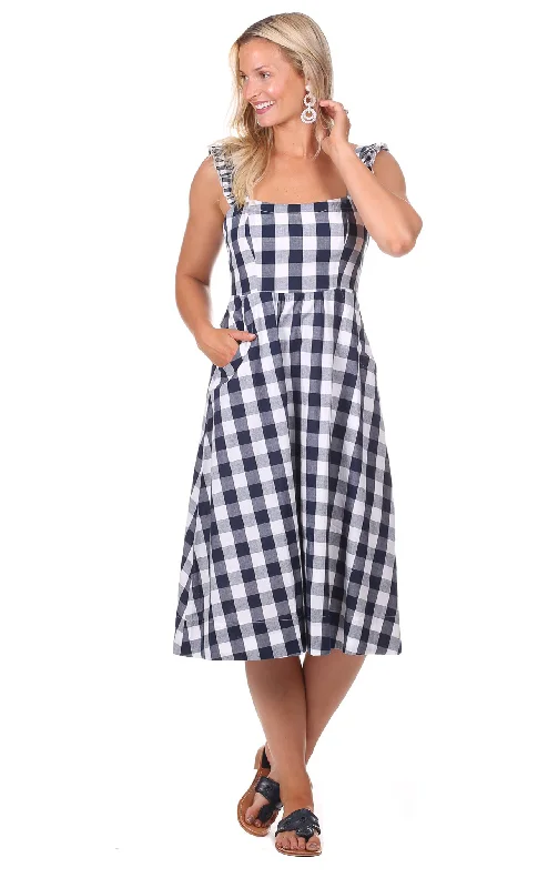 Wendy Dress in Navy Gingham Minimalist unclassified dresses